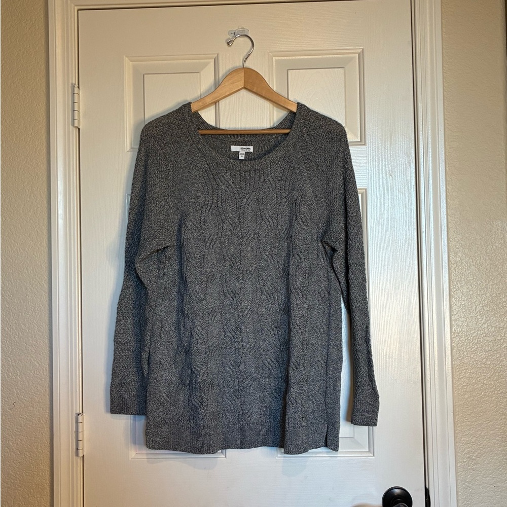 Sonoma Charcoal Cable Knit Sweater
